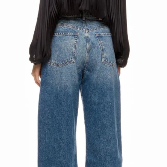 DL1961 Wide-Leg Jeans in Classic Blue Denim (Size 31 / 12–14) - Picture 2 of 10